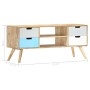 Mueble para TV de madera maciza de mango 110x35x48 cm de vidaXL, Muebles TV - Ref: Foro24-286483, Precio: 118,35 €, Descuento: %