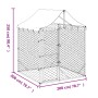 Perrera de exterior con toldo acero galvanizado plata 2x2x2,5 m de vidaXL, Casetas y cercados para perros - Ref: Foro24-15367...