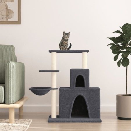 Rascador para gatos con postes de sisal gris oscuro 83 cm de vidaXL, Mobiliario para gatos - Ref: Foro24-171767, Precio: 48,4...