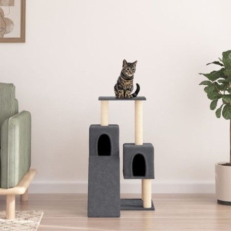 Rascador para gatos con postes de sisal gris oscuro 82 cm de vidaXL, Mobiliario para gatos - Ref: Foro24-171779, Precio: 40,6...