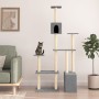 Rascador para gatos con postes de sisal gris claro 180 cm de vidaXL, Mobiliario para gatos - Ref: Foro24-171775, Precio: 67,4...