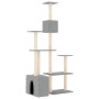 Rascador para gatos con postes de sisal gris claro 180 cm de vidaXL, Mobiliario para gatos - Ref: Foro24-171775, Precio: 67,4...