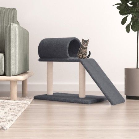 Rascador para gatos con túnel y escalera gris oscuro 55,5 cm de vidaXL, Mobiliario para gatos - Ref: Foro24-171791, Precio: 4...