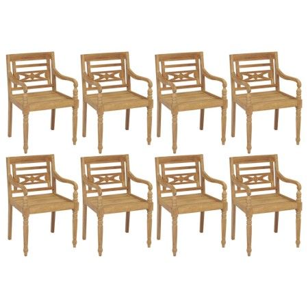 Sillas Batavia 8 unidades madera maciza de teca de vidaXL, Sillas de jardín - Ref: Foro24-3073294, Precio: 1,00 €, Descuento: %