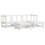 Juego de muebles jardín 5 piezas y cojines madera maciza blanco de vidaXL, Conjuntos de jardín - Ref: Foro24-3185788, Precio:...