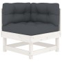 Juego de muebles jardín 5 piezas y cojines madera maciza blanco de vidaXL, Conjuntos de jardín - Ref: Foro24-3185788, Precio:...
