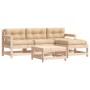 Juego de muebles de jardín 5 piezas y cojines madera maciza de vidaXL, Conjuntos de jardín - Ref: Foro24-3185794, Precio: 348...