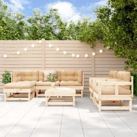 Juego de muebles de jardín 7 piezas y cojines madera maciza de vidaXL, Conjuntos de jardín - Ref: Foro24-3185808, Precio: 532...