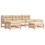 Juego de muebles de jardín 6 piezas y cojines madera maciza de vidaXL, Conjuntos de jardín - Ref: Foro24-3185906, Precio: 419...