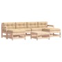 Juego de muebles de jardín 7 piezas y cojines madera maciza de vidaXL, Conjuntos de jardín - Ref: Foro24-3185934, Precio: 477...