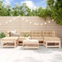 Juego de muebles de jardín 7 piezas y cojines madera maciza de vidaXL, Conjuntos de jardín - Ref: Foro24-3185927, Precio: 494...