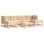 Juego de muebles de jardín 7 piezas y cojines madera maciza de vidaXL, Conjuntos de jardín - Ref: Foro24-3185927, Precio: 494...