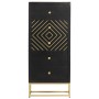 Cajonera de madera maciza de mango negro y dorado 45x30x105 cm de vidaXL, Taquillas y armarios de almacenamiento - Ref: Foro2...