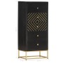 Cajonera de madera maciza de mango negro y dorado 45x30x105 cm de vidaXL, Taquillas y armarios de almacenamiento - Ref: Foro2...