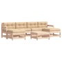 Juego de muebles de jardín 7 piezas y cojines madera maciza de vidaXL, Conjuntos de jardín - Ref: Foro24-3185941, Precio: 509...