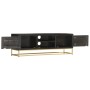 Mueble de TV madera maciza de mango negro y dorado 120x30x40 cm de vidaXL, Muebles TV - Ref: Foro24-286514, Precio: 280,79 €,...