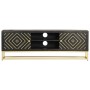 Mueble de TV madera maciza de mango negro y dorado 120x30x40 cm de vidaXL, Muebles TV - Ref: Foro24-286514, Precio: 280,79 €,...