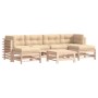 Juego de muebles de jardín 7 piezas y cojines madera maciza de vidaXL, Conjuntos de jardín - Ref: Foro24-3185948, Precio: 554...