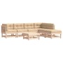 Juego de muebles de jardín 7 piezas y cojines madera maciza de vidaXL, Conjuntos de jardín - Ref: Foro24-3185955, Precio: 515...