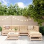Juego de muebles de jardín 7 piezas y cojines madera maciza de vidaXL, Conjuntos de jardín - Ref: Foro24-3185962, Precio: 506...