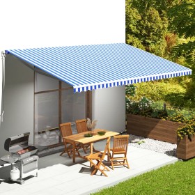 Tela de repuesto para toldo azul y blanco 6x3,5 m en Toldos | Comprar online en Foru.es