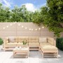 Juego de muebles de jardín 7 piezas y cojines madera maciza de vidaXL, Conjuntos de jardín - Ref: Foro24-3185976, Precio: 577...