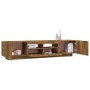 Set de muebles TV con LEDS 2 pzas contrachapada roble ahumado en Muebles TV | Comprar online en Foru.es