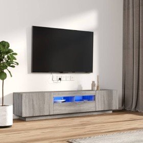 Set muebles TV con LEDs 2 pzas madera contrachapada gris Sonoma en Muebles TV | Comprar online en Foru.es