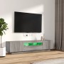 Set muebles TV con LEDs 2 pzas madera contrachapada gris Sonoma en Muebles TV | Comprar online en Foru.es
