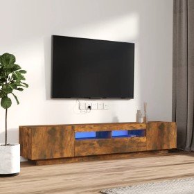 Set de muebles TV con LEDS 2 pzas contrachapada roble ahumado en Muebles TV | Comprar online en Foru.es