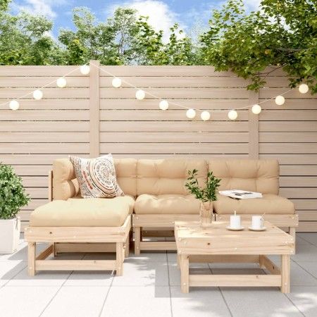 Juego de muebles de jardín 5 piezas y cojines madera maciza de vidaXL, Conjuntos de jardín - Ref: Foro24-3186039, Precio: 390...