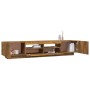 Set de muebles TV con LEDS 2 pzas contrachapada roble ahumado en Muebles TV | Comprar online en Foru.es