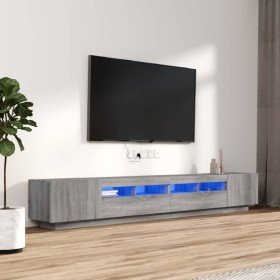 Set muebles TV con LEDs 3 pzas madera contrachapada gris Sonoma en Muebles TV | Comprar online en Foru.es