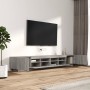 Set muebles TV con LEDs 3 pzas madera contrachapada gris Sonoma en Muebles TV | Comprar online en Foru.es
