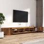 Set de muebles TV con LEDS 3 pzas contrachapada roble ahumado en Muebles TV | Comprar online en Foru.es