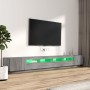 Set muebles TV con LEDs 3 pzas madera contrachapada gris Sonoma en Muebles TV | Comprar online en Foru.es