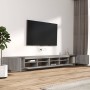 Set muebles TV con LEDs 3 pzas madera contrachapada gris Sonoma en Muebles TV | Comprar online en Foru.es