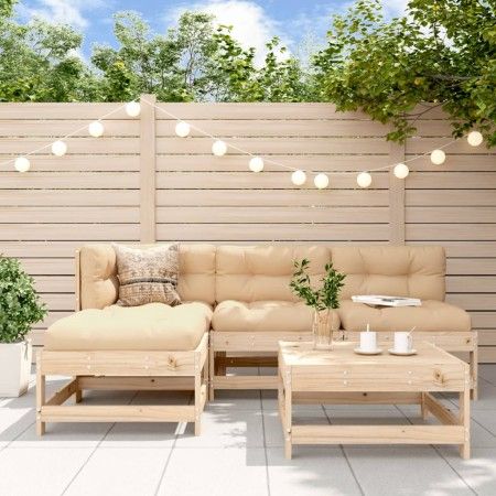 Juego de muebles de jardín 5 piezas y cojines madera maciza de vidaXL, Conjuntos de jardín - Ref: Foro24-3186046, Precio: 355...