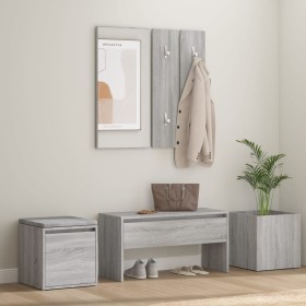 Set de muebles de recibidor madera contrachapada gris Sonoma en Bancos para recibidores y almacenamiento | Comprar online en For