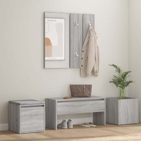 Set de muebles de recibidor madera contrachapada gris Sonoma en Bancos para recibidores y almacenamiento | Comprar online en For