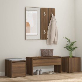 Set de muebles de recibidor madera contrachapada roble marrón en Bancos para recibidores y almacenamiento | Comprar online en Fo