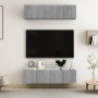 Muebles TV de pared 4 uds contrachapada gris Sonoma 60x30x30 cm en Muebles TV | Comprar online en Foru.es