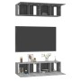 Muebles TV de pared 4 uds contrachapada gris Sonoma 60x30x30 cm en Muebles TV | Comprar online en Foru.es