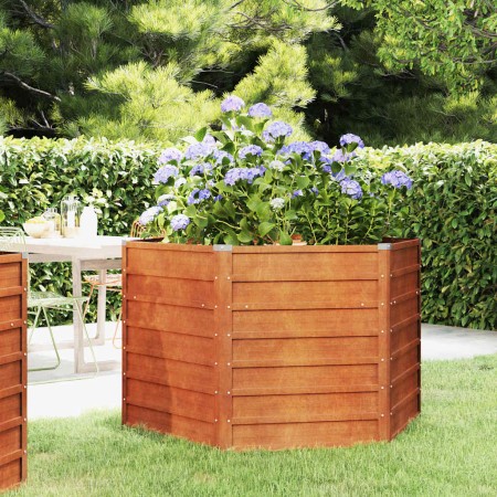 Arriate oxidado de acero corten 129x129x77 cm en Macetas y jardineras | Comprar online en Foru.es