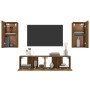 Set de muebles de TV 4 pzas madera contrachapada roble ahumado en Muebles TV | Comprar online en Foru.es