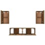 Set de muebles de TV 4 pzas madera contrachapada roble ahumado en Muebles TV | Comprar online en Foru.es