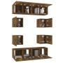 Set de muebles de TV 8 pzas madera contrachapada roble ahumado en Muebles TV | Comprar online en Foru.es