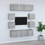 Set de muebles para TV 8 pzas madera contrachapada gris Sonoma en Muebles TV | Comprar online en Foru.es