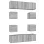 Set de muebles para TV 8 pzas madera contrachapada gris Sonoma en Muebles TV | Comprar online en Foru.es
