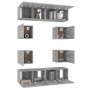 Set de muebles para TV 8 pzas madera contrachapada gris Sonoma en Muebles TV | Comprar online en Foru.es